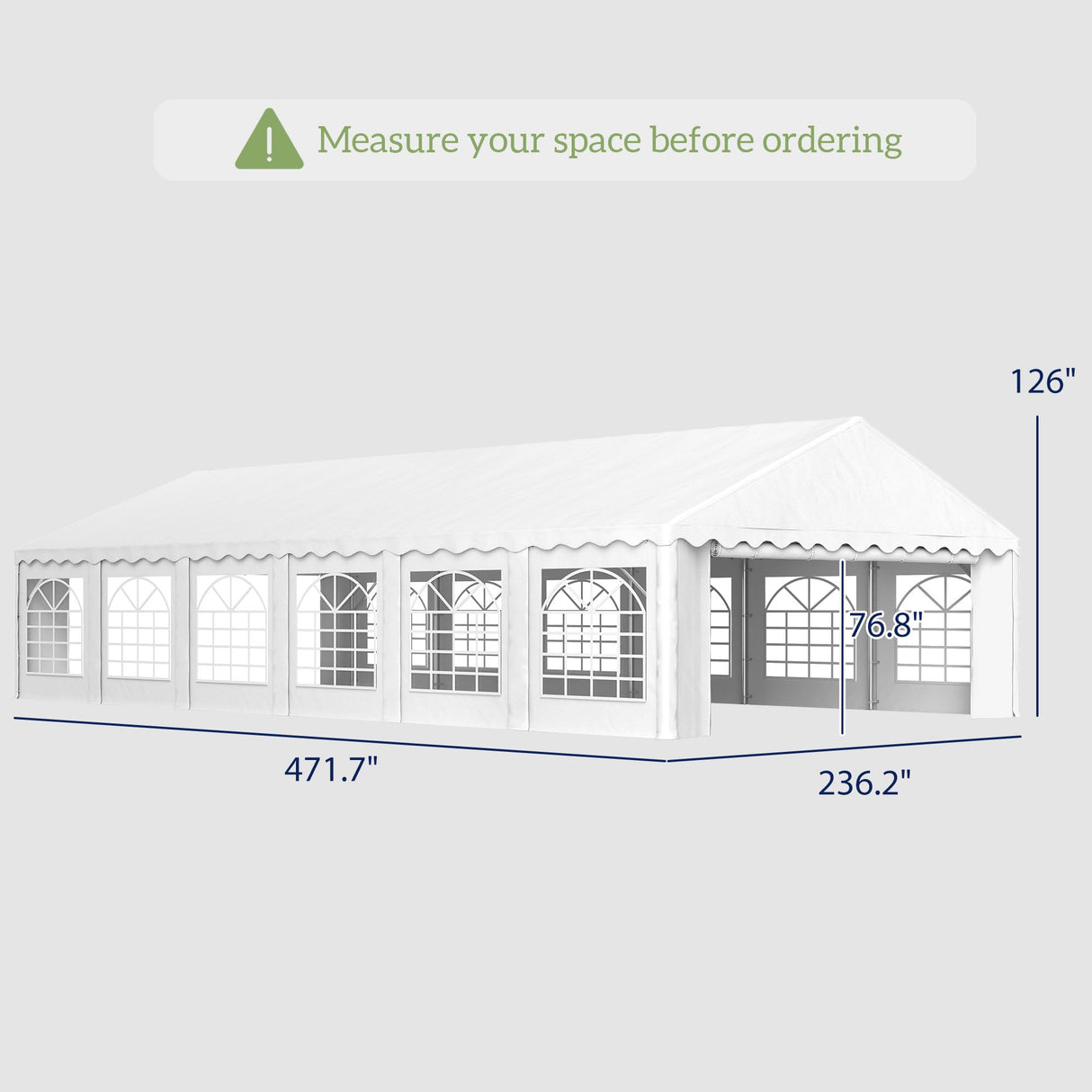 Outsunny 20' x 40' Heavy Duty Party Tent, Galvanized Outdoor Canopy Tent Large Event Shelter with Removable Sidewalls, 12 Windows and 2 Doors, Tents for Parties, Wedding, Events, BBQ Grill, White Outsunny