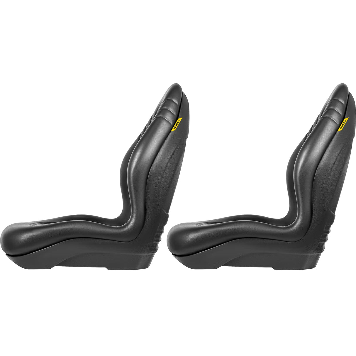 VEVOR Universal Tractor Seat Replacement 2 Pcs Compact High Back Mower Seat, Black Vinyl Forklift Seat, Central Drain Hole Skid Steer Seat with Mounting Bolt Patterns of 8" x 11.5" & 11.25" x 11.5" VEVOR