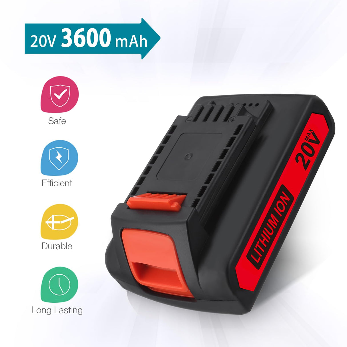 UTRBATT 3.6Ah 20V Replacement Battery Compatible with Black & Decker 20v Max LBXR20 LB20 LBX20 LBX4020 Extended Run Time Cordless Power Tools Series 2Pack UTRBATT