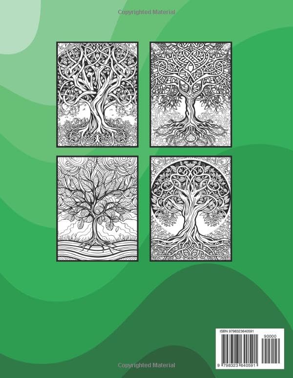Tree Of Life Coloring Book: Easy to Color Tree Patterns for Adults, Seniors, Kids and Beginners WoodArtSupply