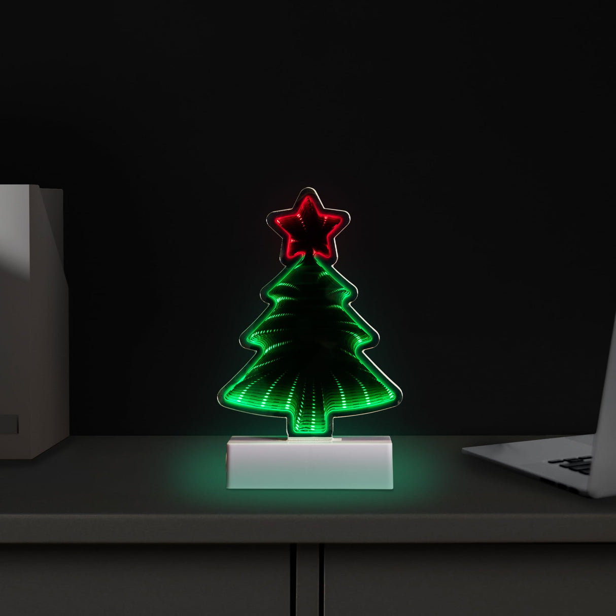 Northlight LED 3D Christmas Tree Infinity Mirror - 8" Northlight