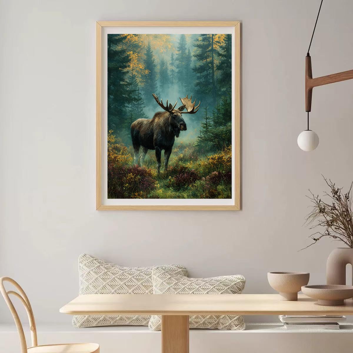 CDYCNXZ Moose Diamond Painting Kits for Adults, Animal Deer Round 5D Paint with Diamonds Pictures Gem Art Painting Kits DIY Crafts Kits for Home Wall Decor 12x16 Inch CDYCNXZ