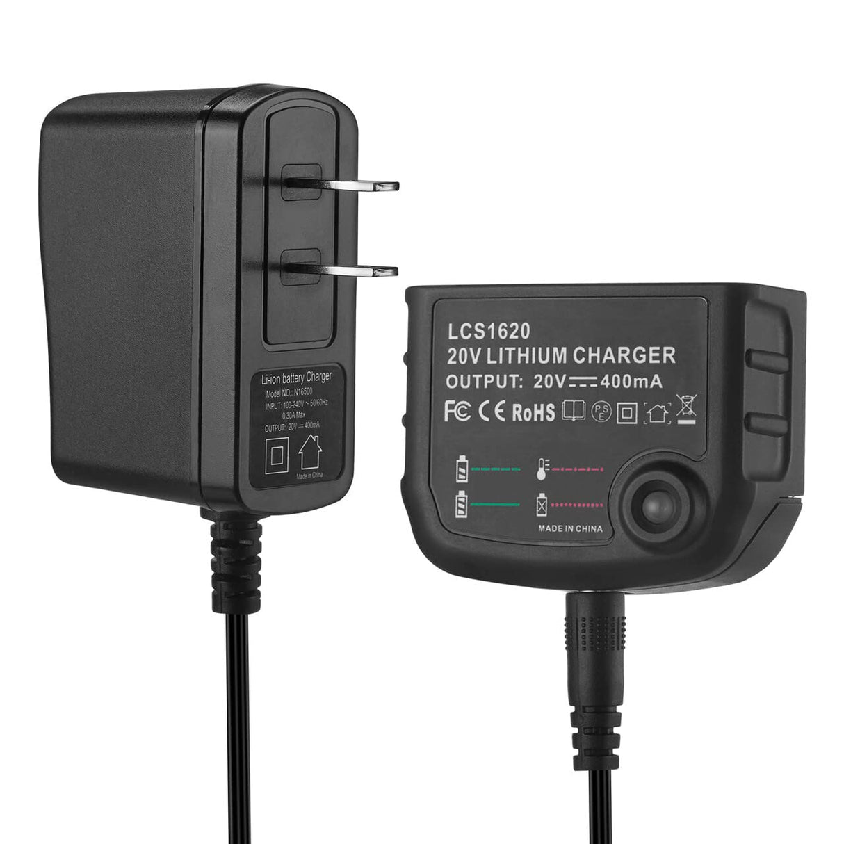 LCS1620 Replacement Charger 20V Lithium Battery Charger for Black&Decker 16V-20V Lithium Ion Battery LBXR20 LBXR20-OPE LB20 LBX20 LBX4020 LB2X4020 LBXR2020-OPE BL1514 LBXR16 UTRBATT