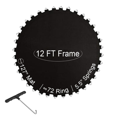 Ketofa 12FT Trampoline Mat Replacement, Fits 5.5" Springs 72 V-Hooks Round Trampoline Frame, 127" Premium Trampoline Jumping Mat (Excluding Frame and Spring)