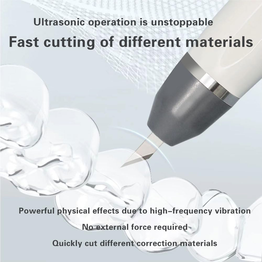 Ultrasonic Cutter for Plastic Leather Resin Acrylic Wood Sheet, Ultrasonic Cutting Knife with 5 Blades Xibelezal