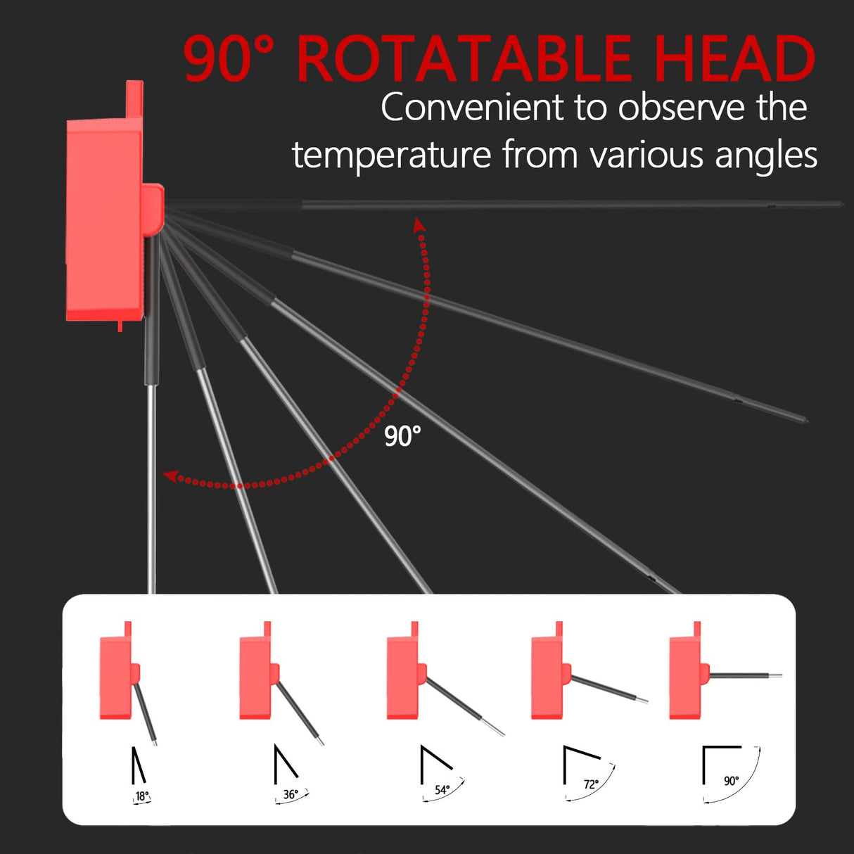 Timloon Waterproof Digital Candy Thermometer for Candy Making, Instant Read Cooking Thermometer with Pot Clip, Backlight LCD, 8" Long Probe, Temperature Alarm, ℃/℉ Switch for Kitchen, Outdoor BBQ Timloon