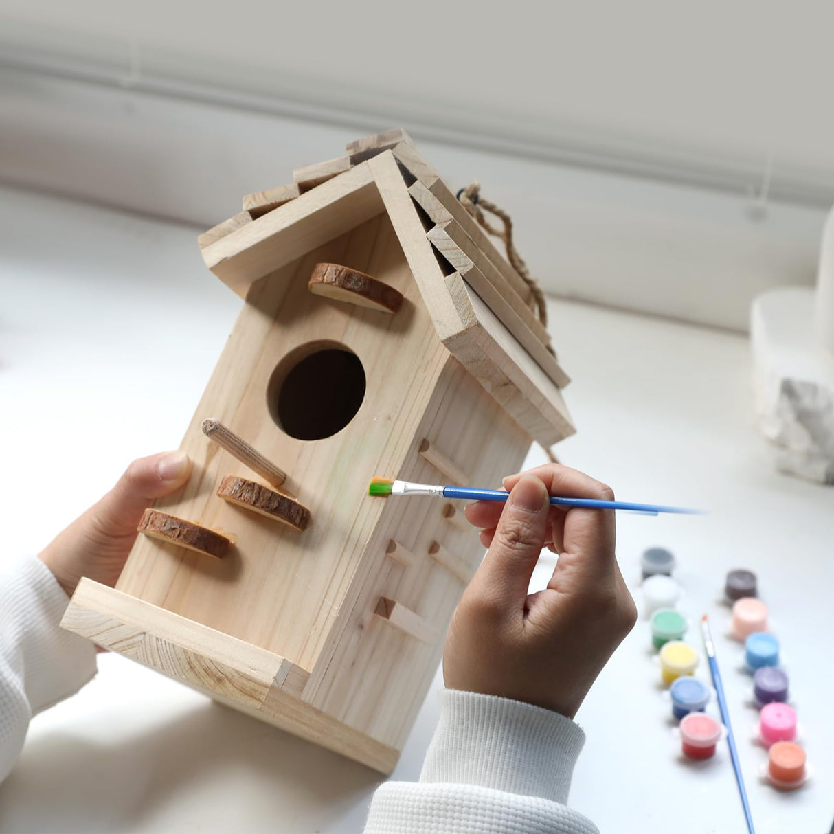 Wooden Bird House Kit,Birdhouse Kits for Adults to Build,Bird Houses for Outside,Woodworking Adult Crafts & DIY Bird House XDYGHH