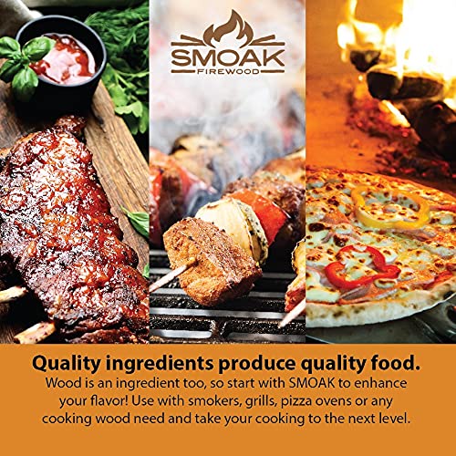 Smoak Firewood 16inch Length Premium Cooking Wood & Firewood Logs – Used for Grills, Smokers, Pizza ovens, stoves, firepits or fireplaces – USDA Certified Kiln Dried (RED Oak – 60-70lbs 16inch Wood) Smoak Firewood