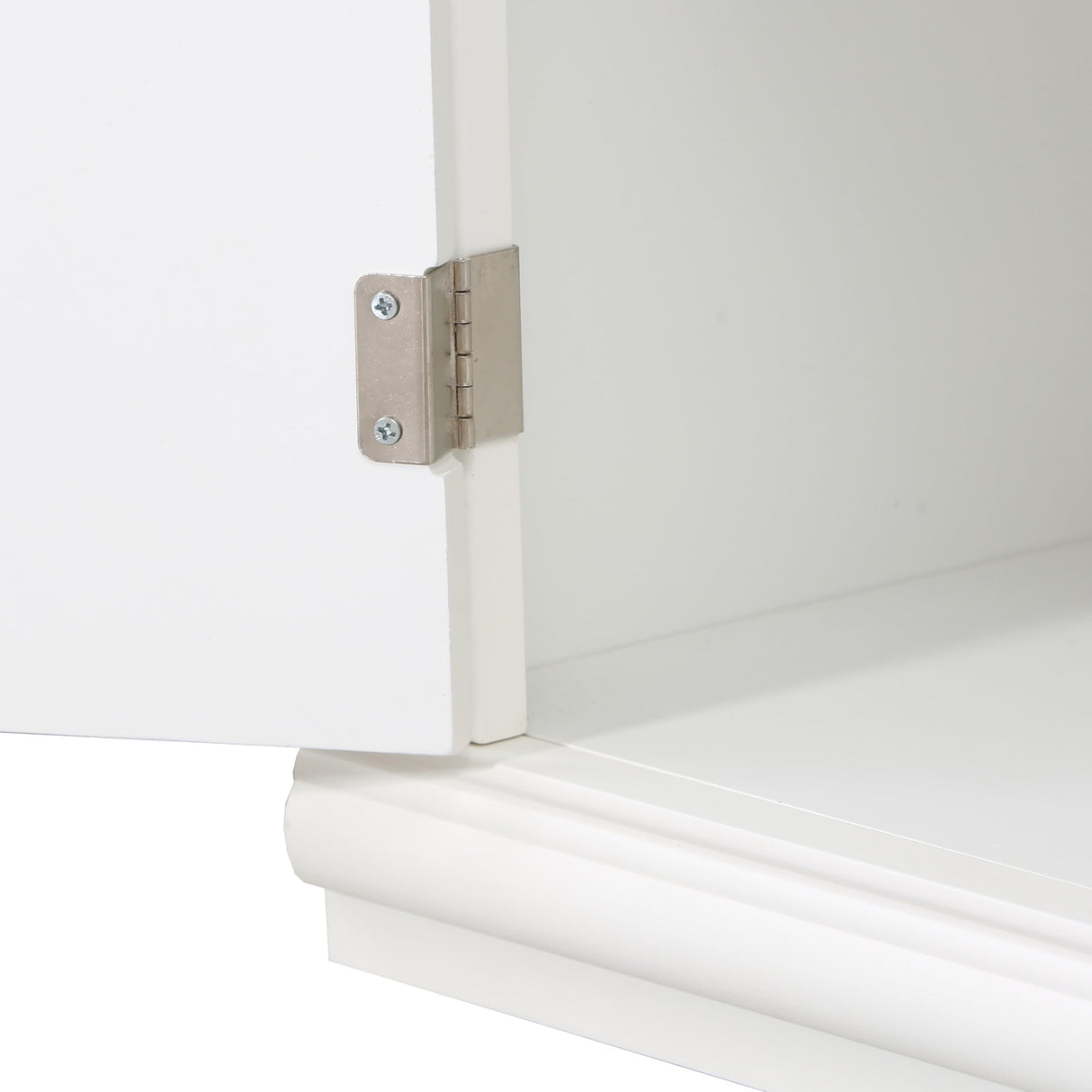 Merax 75.3"x 105.5" Tall Display Cabinets and Two Triangle Sided Bookshelves,Minimalist Wooden Storage Cabinets, Sideboard Cupboard for Living Room,Dining Room Hallway Entryway,White Merax