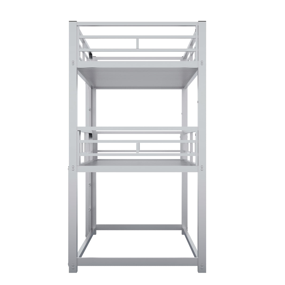 Merax Twin Over Twin Over Twin Metal Bunk Bed, Triple Bunk Bed for Teens, Adults, Girls, Boys, No Box Spring Needed, Silver Merax