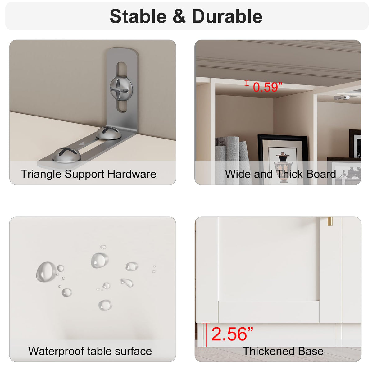 Mekminop 4-Piece Wall Unit TV Stand for TVs Up to 70", Modern Entertainment TV Wall Unit with Shelves, Large Wall Media Center for Living Room, White Mekminop