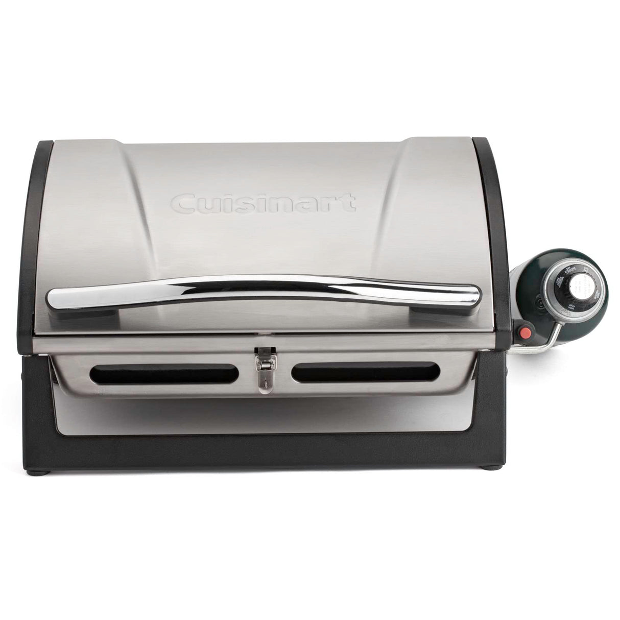 Cuisinart Grillster Portable Gas Grill, Stainless Steel Compact BBQ with Locking Lid for Easy Transport, 8000 BTU Small Propane Grill with Dishwasher Safe Cooking Grate, For Camping and BBQs Cuisinart