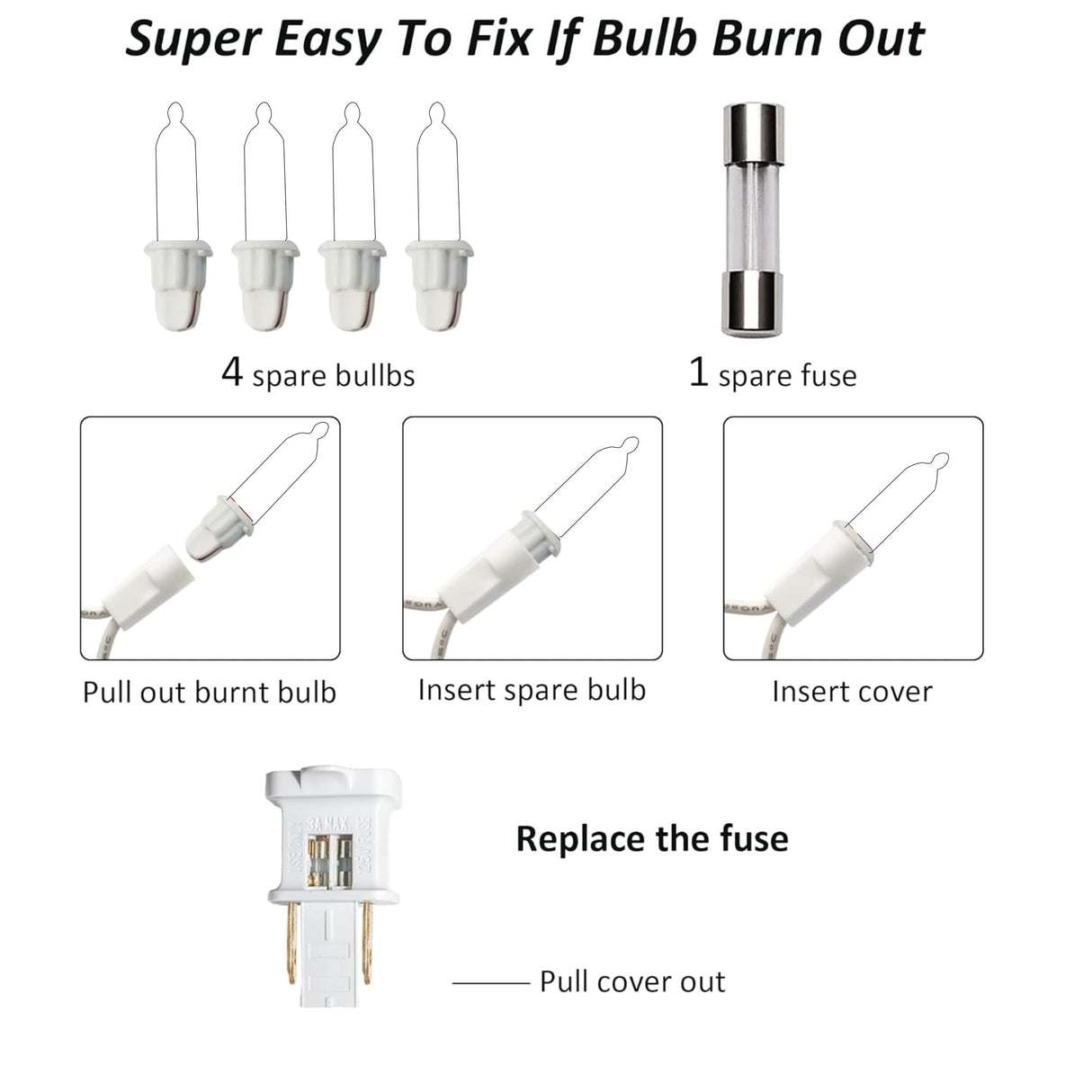 TW SHINE Warm White Christmas Lights, 20FT 100 Count Incandescent White Wire Christmas Tree Lights, Waterproof Xmas String Lights for Outdoor Indoor Home Party Decorations TW SHINE