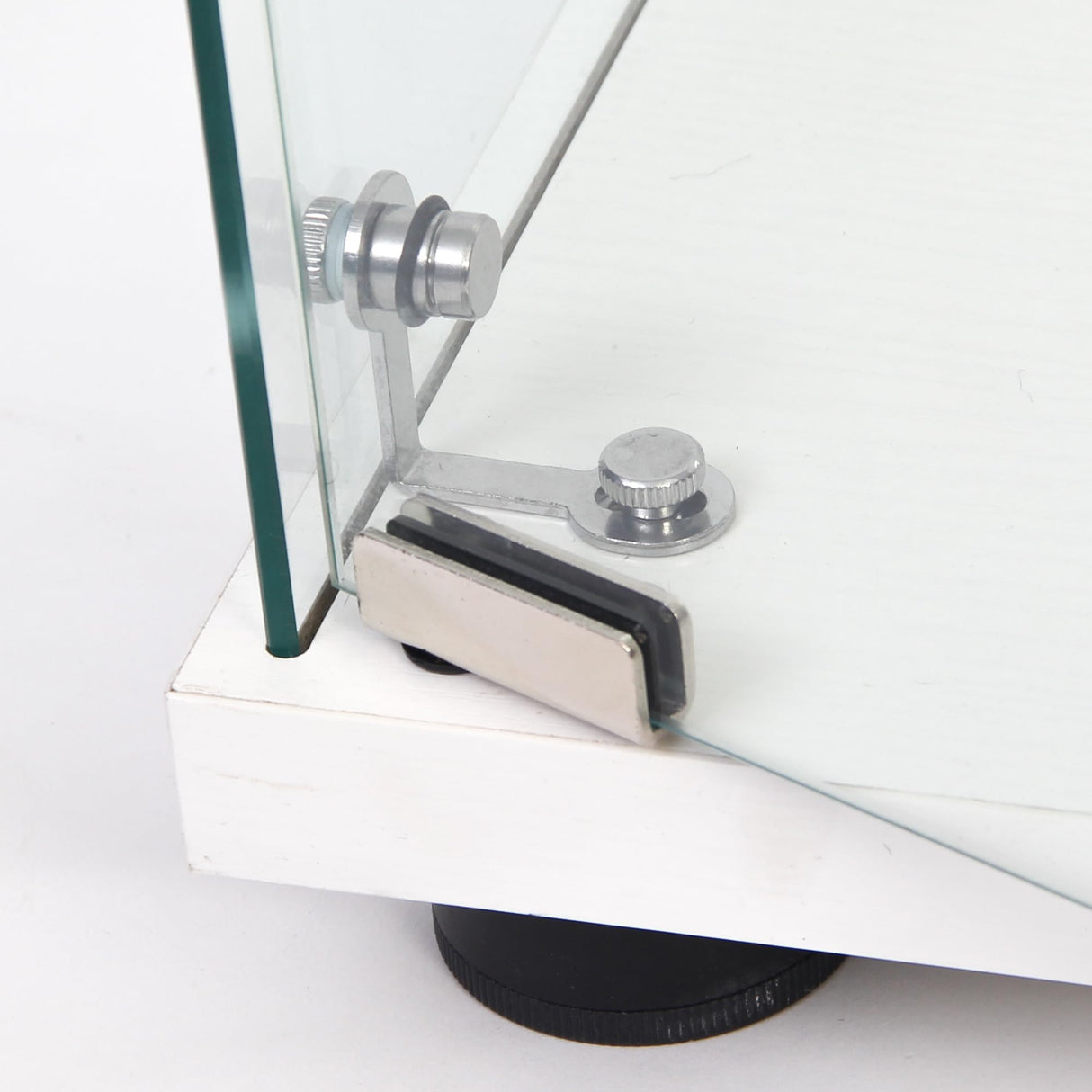 Yoluckea 3 Shelves Glass Display Cabinet with Door, Curio Collection Glass Display Case for Home Office, Floor Standing Bookshelf Corner Cabinet for Book Toys Glory (White) Yoluckea