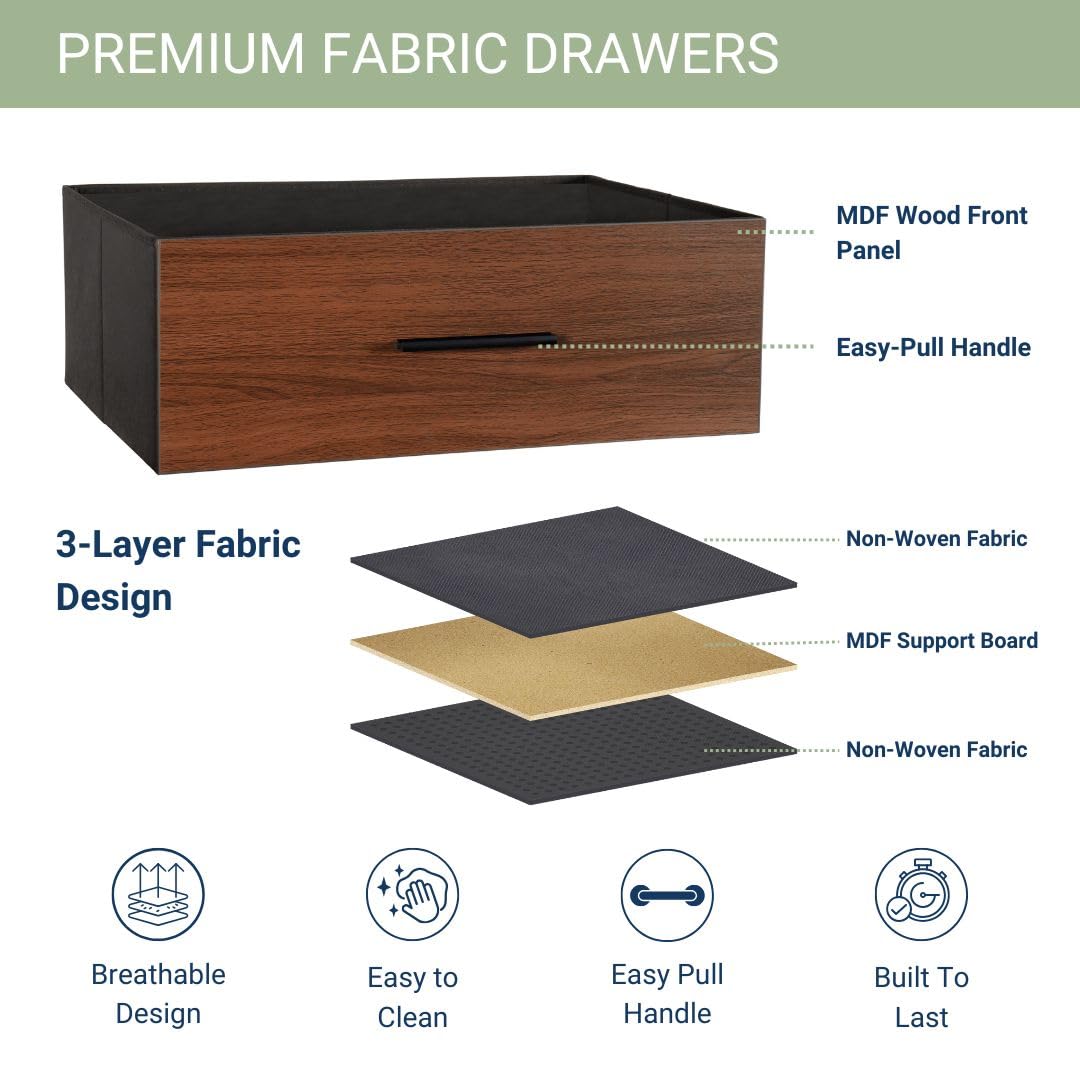 Modern 6-Drawer Dresser with Spacious Storage,Sturdy Wood Frame, and Large Capacity Drawers, Dressers for Bedroom, Home Organization Storage for Living Room or Hallway, Walnut Techni Home