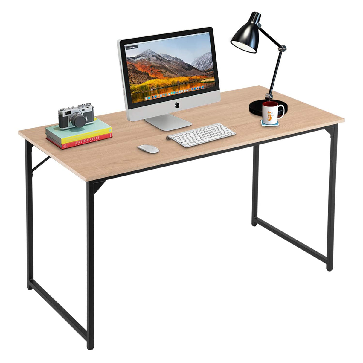 Computer Desk,47.2 inches Home Office Desk Writing Study Table Modern Simple Style PC Desk with Metal Frame,Nature BestOffice
