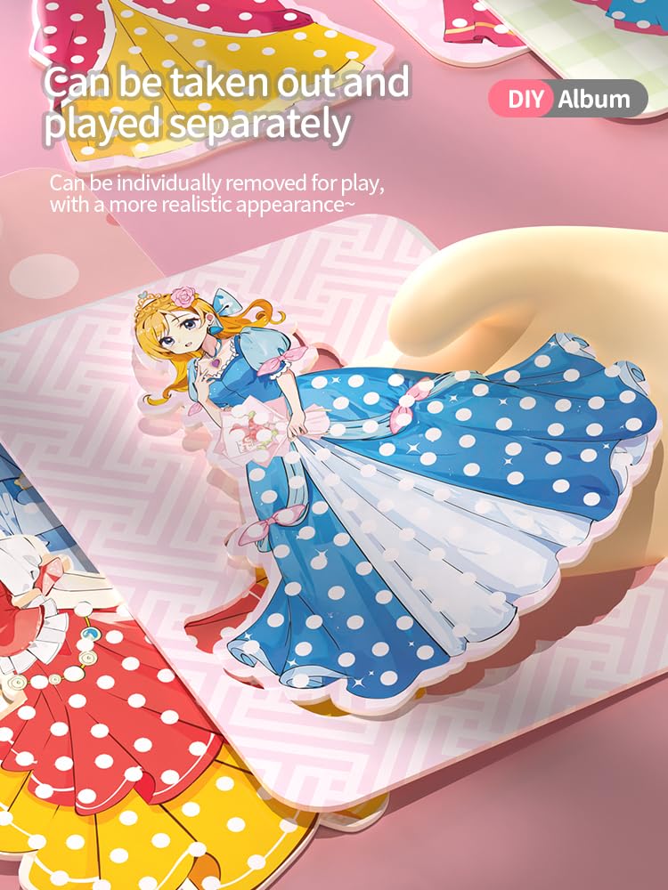WangCow 12 Pcs Poke in Art Princess Dress up Cards, Mess-Free-Fun Creative Event for Kids,DIY Fabric Poking Craft Kit for Children,Gifts for Girls & Boys Ages 3, 4, 5, 6, 7, 8, 9 WangCow