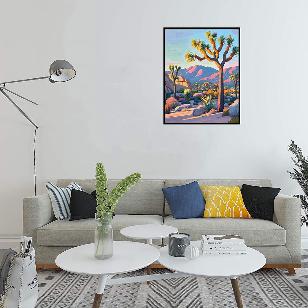 ACIOPPL Sight Paint by Numbers for Adults Beginner National Park DIY Acrylic Painting Kit Landscape Oil Painting by Number Kit Scenery Drawing Canvas Set for Home Wall Decor Joshua Tree National Park Generic