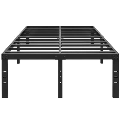 ALDRICH Heavy Duty 18 Inch Black Metal King Size Bed Frame with Noise-Free Assembly