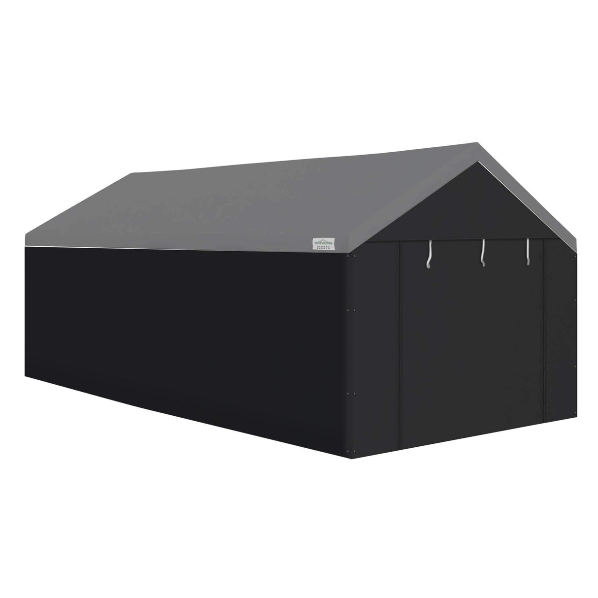 Caravan Canopy Domain 10 x 20 Foot Durable Sidewalls for Garage Carport Canopy Car Tent with Dual Zippers and Roll Up Door, Black (Sidewalls Only) Caravan