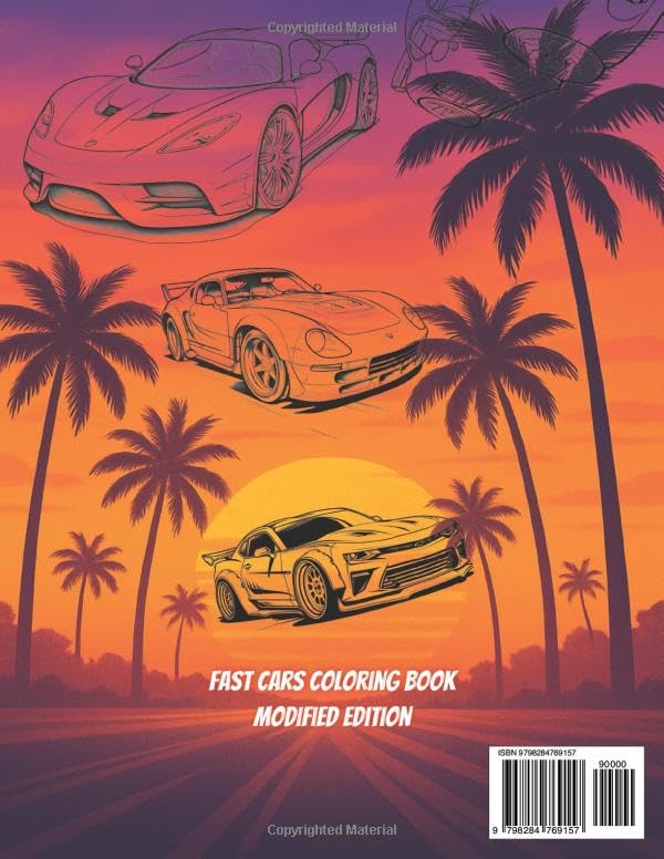 Modified Cars Coloring Book: A High-Octane Coloring Adventure for Car Lovers of All Ages | Large Print (Fast Cars Coloring Book) WoodArtSupply