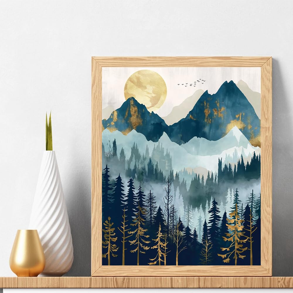 Natuyalo Paint by Numbers Kit for Adults - Abstract Forest DIY Adult Paint by Number Kits Natural Landscape Acrylic Canvas Painting for Adults Beginners Art Crafts Without Frame, 16x20 Inch Natuyalo