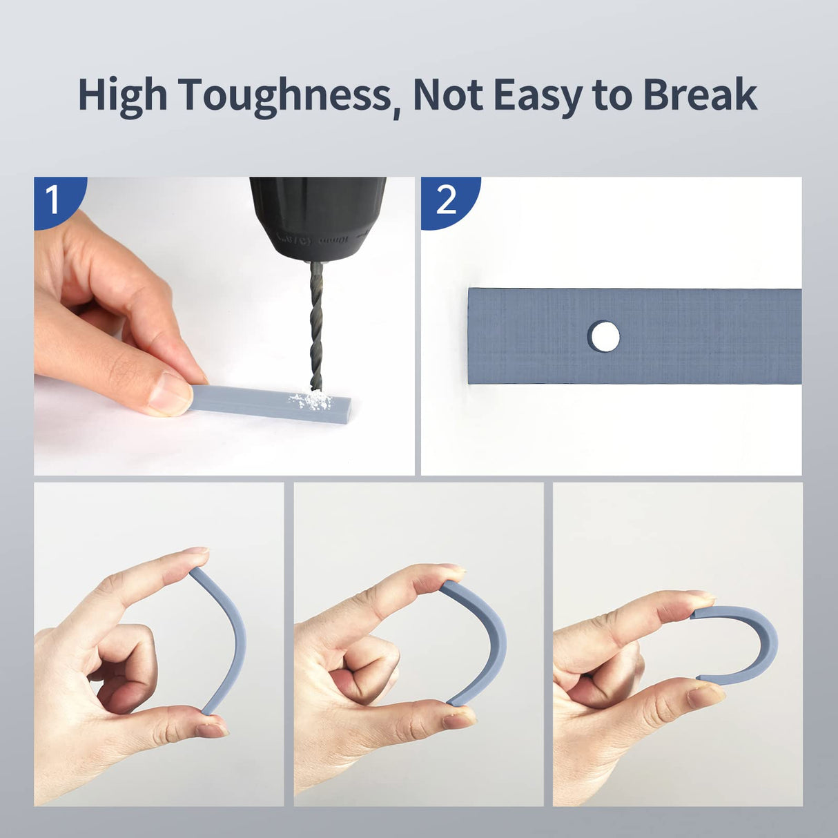 ANYCUBIC Tough 3D Printer Resin 2.0, Tough Resin with High Hardness and High Precision, 365-405nm Fast Curing 3D Resin for 4/8/12/16K LCD/DLP/SLA Resin 3D Printing (Grey, 1kg) ANYCUBIC