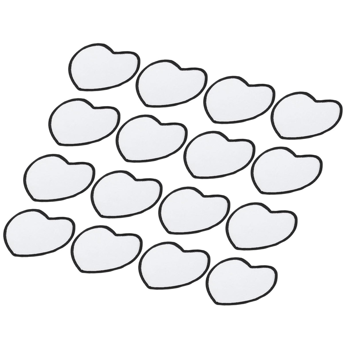 MECCANIXITY 16pcs Sublimation Patch Blank, 8cm/3.15" Fabric Iron-on Blank Heat Transfer Repair Patch for DIY Crafts Caps Clothes Shoes Bags Uniforms Heart, White MECCANIXITY