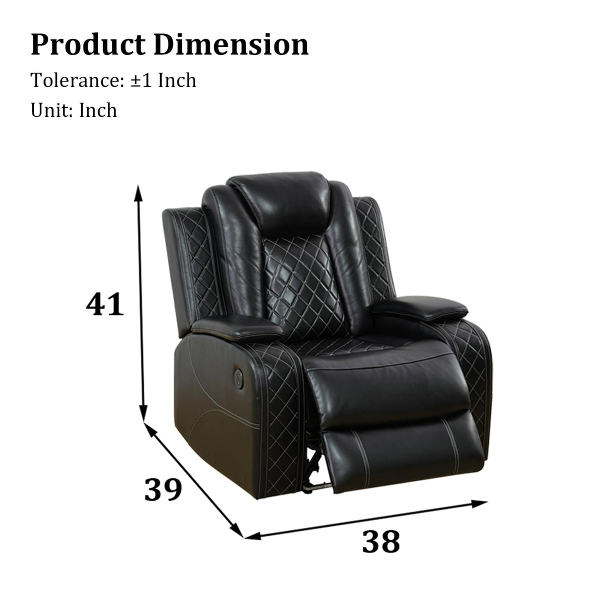 SIENWIEY Power Leather Recliner Sofa Set with LED Lights, Recliner Couch Set for Living Room Furniture Sets,Leather Couch with USB Port/Reading Lamp,Sofa+Chair+Chair SIENWIEY