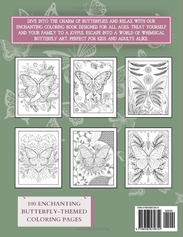 Butterfly Coloring Book: Stress-Relieving Floral and Geometric Patterns for Adult Relaxation and Mindfulness Majosta