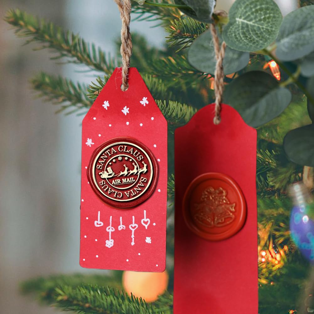 WUERLIN Christmas Wax Seal Kit - Santa Claus & Snowflake Wax Stamps, Deep Engrave, Great for Decoration, Christmas & New Year Cards & Envelopes WUERLIN