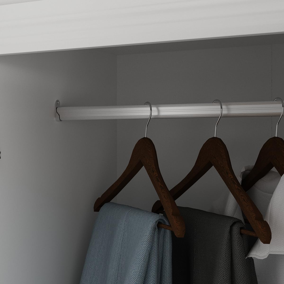 MOUMON 4 Door Wardrobe Closet with Drawers & Shelves, Armoire Closet with Hanging Rod, Wardrobe Cabinet with Gold Metal Handles, Top Cube Storage, White (63”W x 20.6”D x 93.9”H) MOUMON