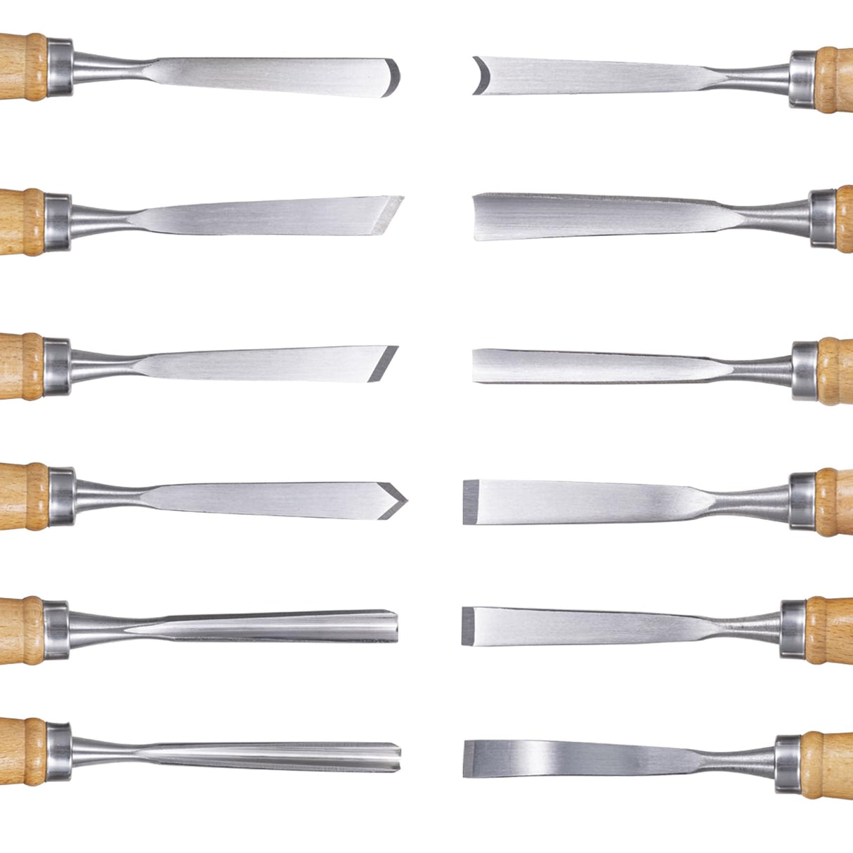 Falling in Art 12Pcs Wooden Carving Chisel Set, Woodworking Tools Set with a Leather Pouch, Full Size Knife Gouge Kit for Carving Projects, Ideal for Beginners and Professionals Falling in Art