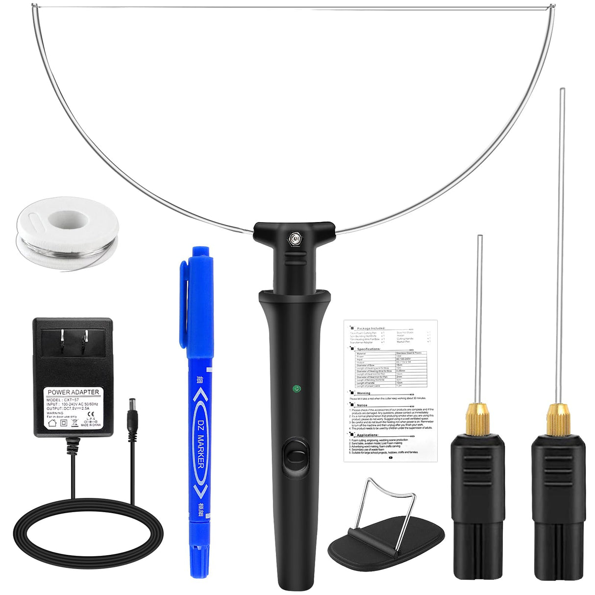 8 In 1 Foam Cutter Electric Cutting Machine Pen Tools Kit 100-240V /18W Hot Wire Foam Cutter Kit Styrofoam Cutting Pen For Polyethylene Eva Foam Carving Crafts Vanwoke