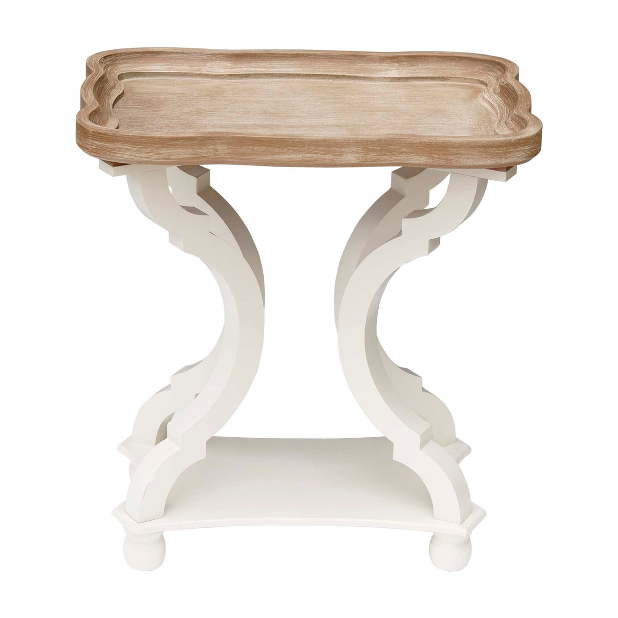 PARISLOFT Walnut Wood Coffee Table,French Country Inspired Nightstands,Natural Wood Tray Top End Table for Living Room,Farmhouse Style PARISLOFT