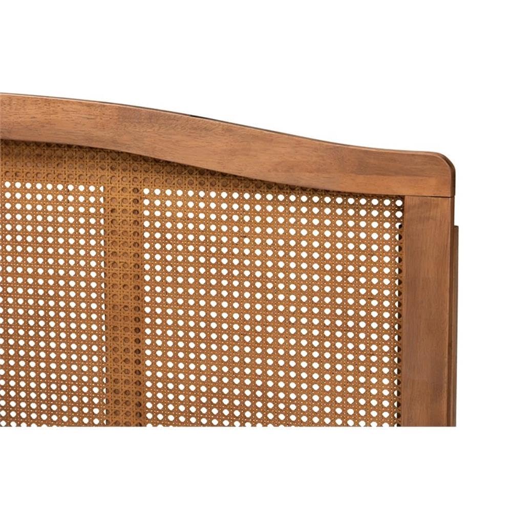 BOWERY HILL Modern Wood Queen Size Headboard with Woven Detailing in Brown BOWERY HILL