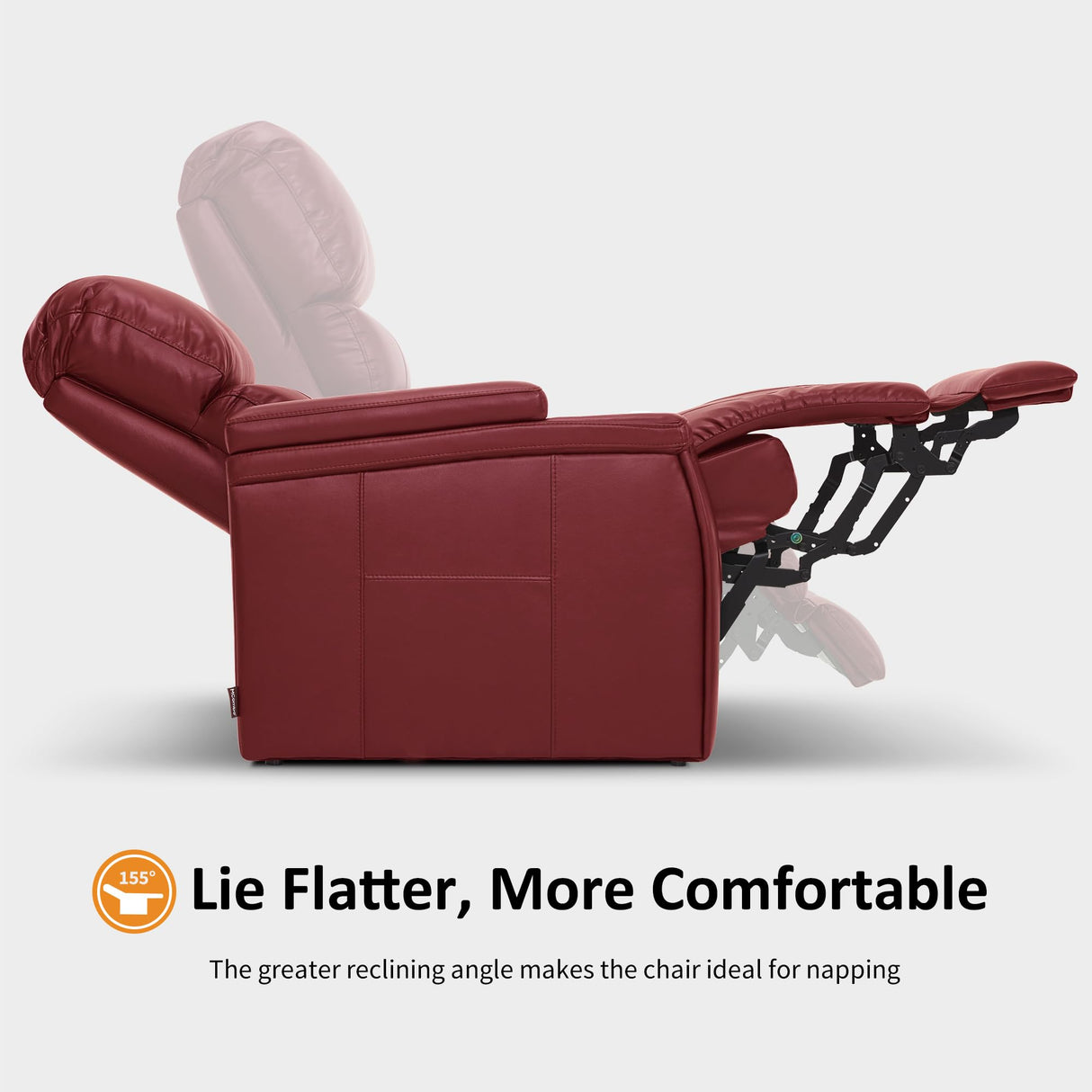 MCombo Triple Motors Power Recliner Chair with Power Headrest & Lumbar Support for Living Room, Home Theater Seating with Armrest Storage, Tray Table and Dual Charging Ports HTS708 (Red) MCombo