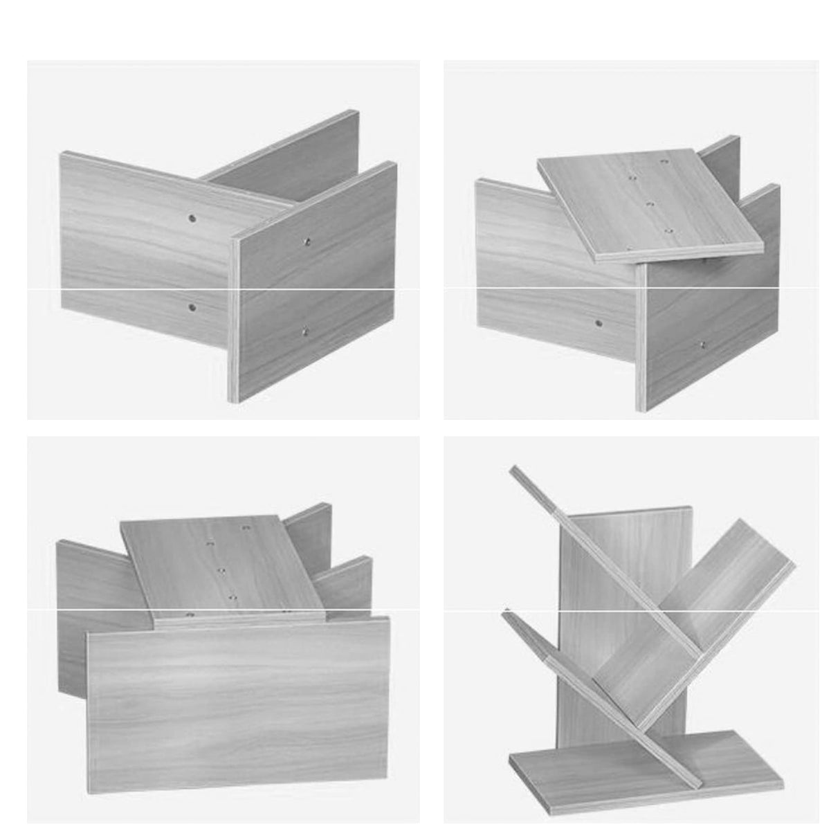 Godferyxin Book Tree Bookshelf, 3-Tier Wood Bookshelf Tree Bookcase for Displaying Books, CDs, Magazines and More at Office, Home or School Godferyxin