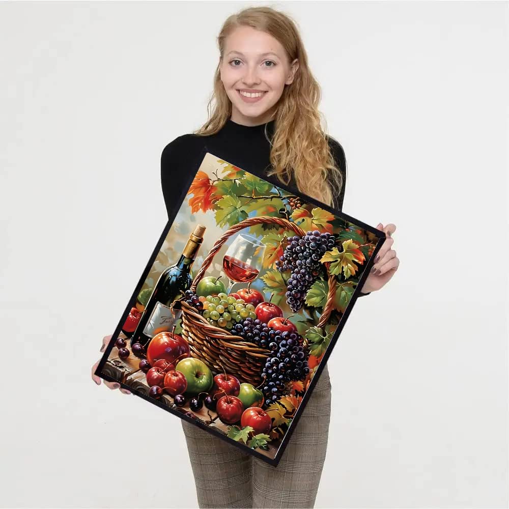 TCDZMYGS Fall Diamond Art Kits for Adults - Fruit Red Wine Diamond Painting Kits for Adults,5D Round Full Drill Gem Art for Adults DIY Paint by Diamonds dots12x16 inch TCDZMYGS