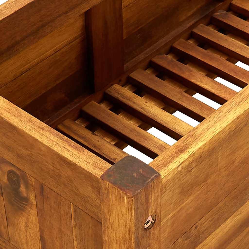 vidaXL Garden Raised Bed, Wooden Raised Flower Bed for Flowers and Plants, Solid Acacia Wood Planter, Outdoor and Indoor Use, Brown vidaXL