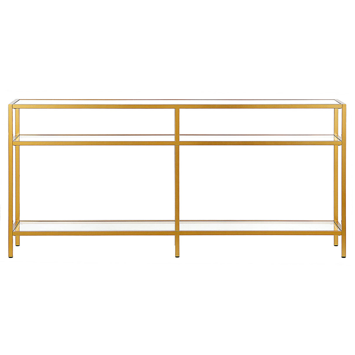 Henn&Hart 64" Wide Rectangular Console Table in Brass, Entryway Table, Accent Table for Living Room, Hallway Henn&Hart