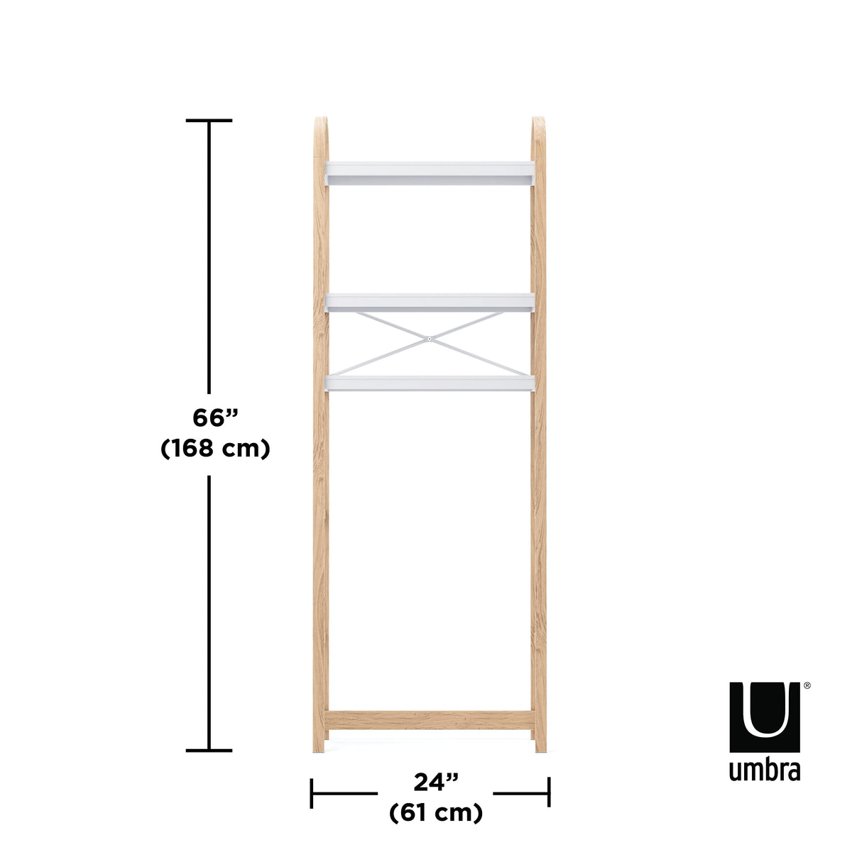 Umbra Bellwood Over The Toilet Shelf System, White/Natural Umbra