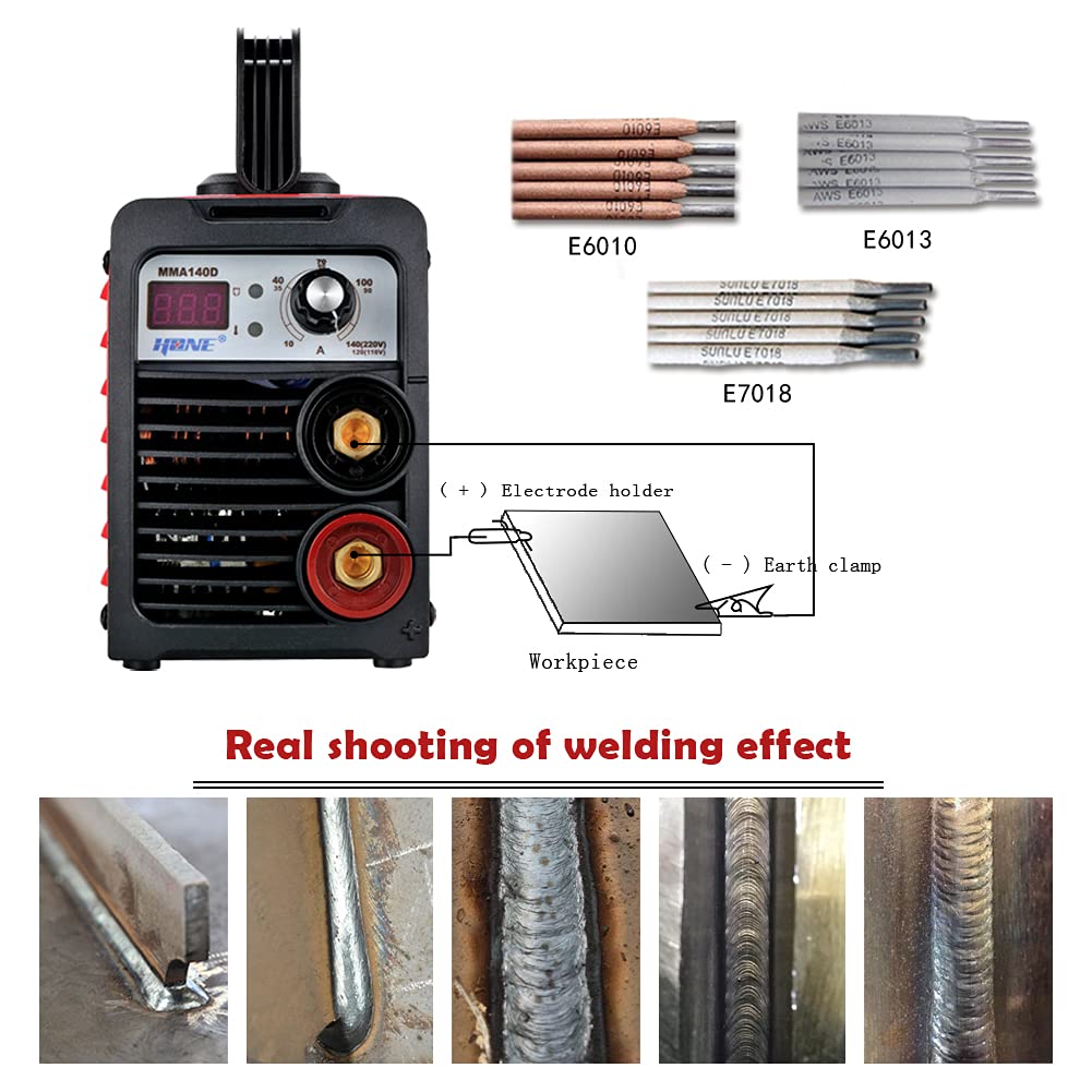 HONE Stick Welder, 110V/220V Actual 140Amp ARC Welder Machine, IGBT Inverter Digital Display LCD Welding Machines with Hot Start Arc Force Anti-Stick, High Efficiency for 1/16"-1/8" Welding Rod. HONE
