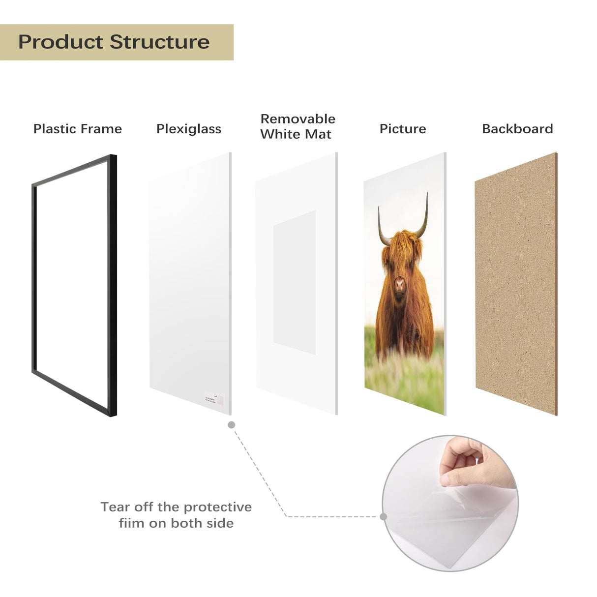 Golden State Art, 16x20 Picture Frame Set of 3, Black Thin Border Photo Frame, Display Pictures 11x14 with Mat or 16x20 Without Mat, Poster Frame for Wall Hanging Horizontal and Vertical Golden State Art