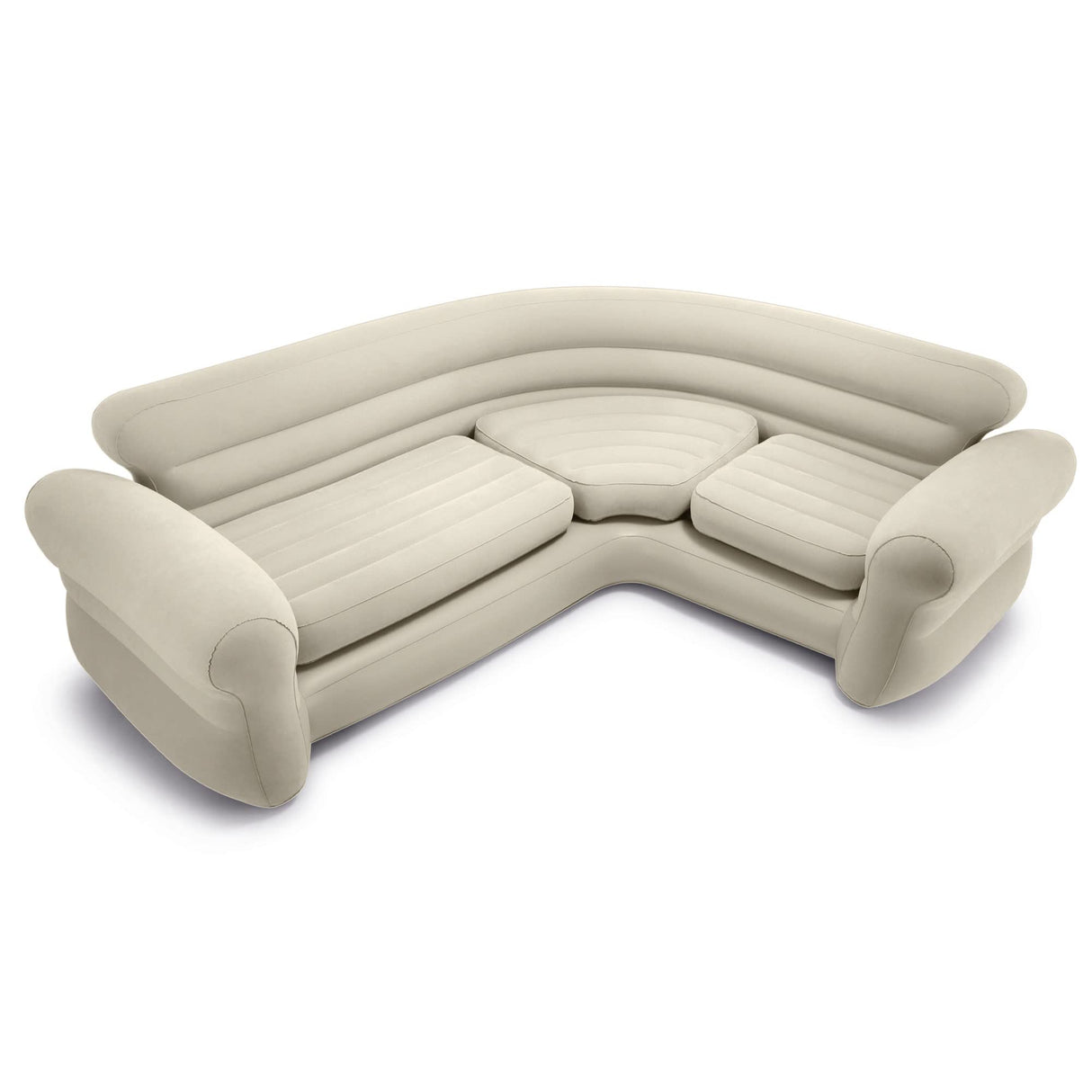 Intex 68575EP Inflatable Corner Sofa: L-Shaped – Indoor Use – 2-in-1 Valve – 880lb Weight Capacity – 101” x 80” x 30” Intex