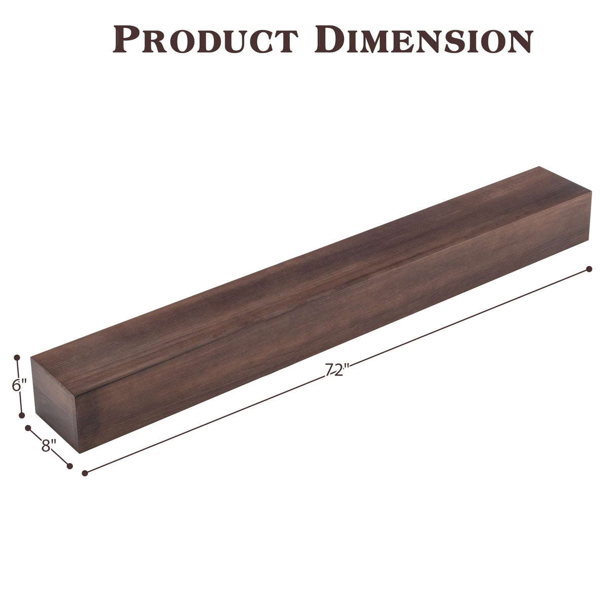 Thanaddo Fireplace Mantel 72 Inch Wall Mounted Floating Farmhouse Shelf Farmhouse Fireplace Mantle Shelves Handcrafted Solid Wood Dark Brwon Thanaddo