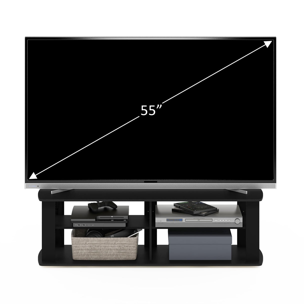 Furinno 11191BK THE Entertainment Center TV Stand, Black Furinno