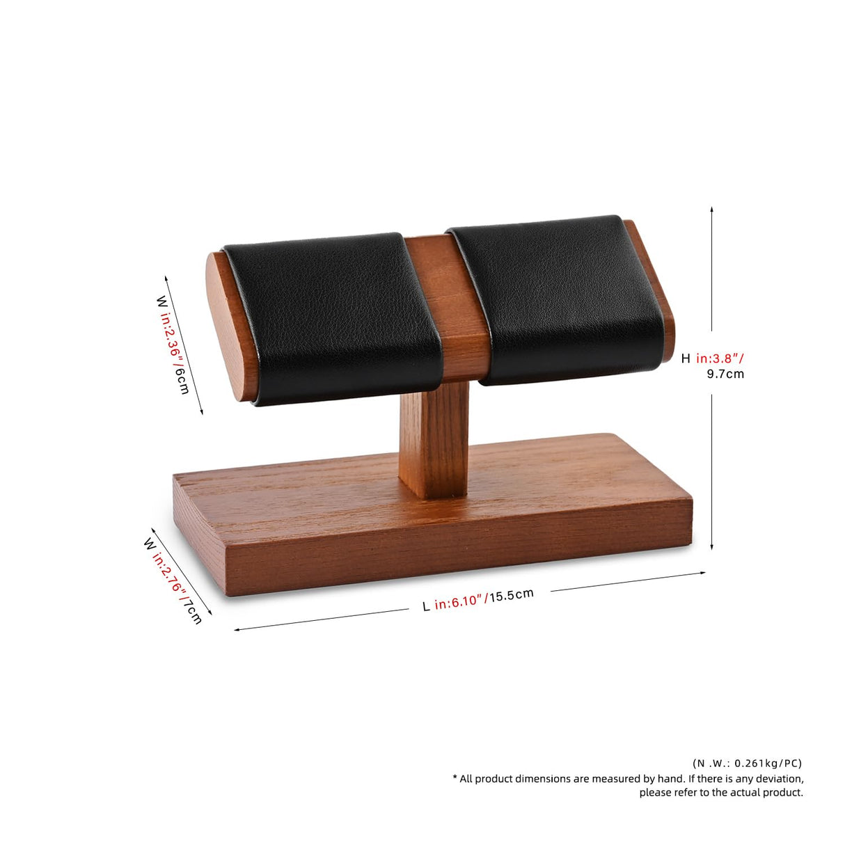 Oirlv Solid Wood Double Watch Display Stand Watch Bracelet Organizer(Black) Oirlv