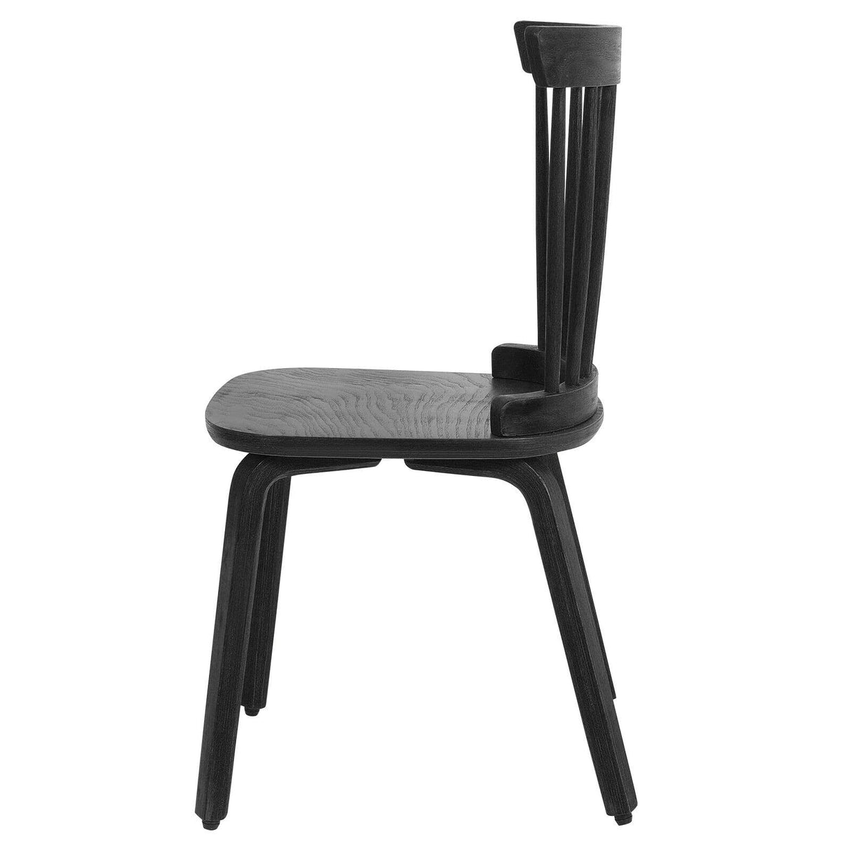 Bekrvio Black Dining Chairs Set of 4 Windsor Chairs with Bentwood Legs, Farmhouse Spindle Back Dining Chair, Vintage Mid-century Country Style, Solid Wood Armless Kitchen Side Chairs for Living Room Bekrvio