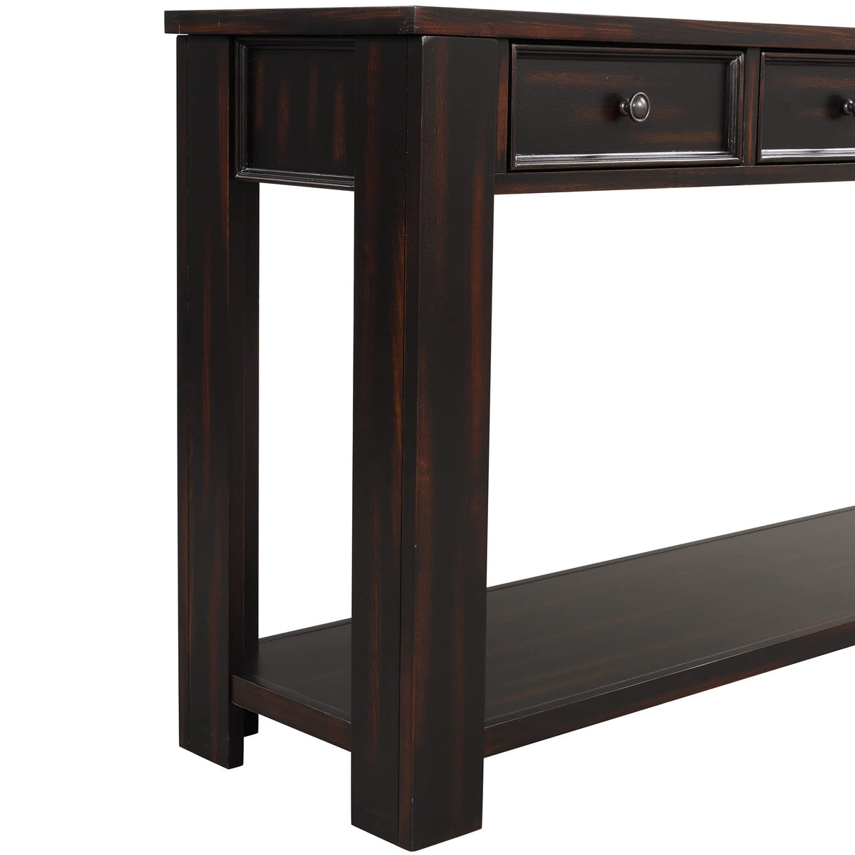 LKTART Solid Wood Console Table 63 in Sofa Table with Storage Drawers and Bottom Shelf Farmhouse Entryway Table for Hallway Foyer Sofa Couch Table LKTART